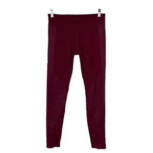 Alo Yoga Undertone Back Zip Leggings Deep Plum Maroon Red Size Medium